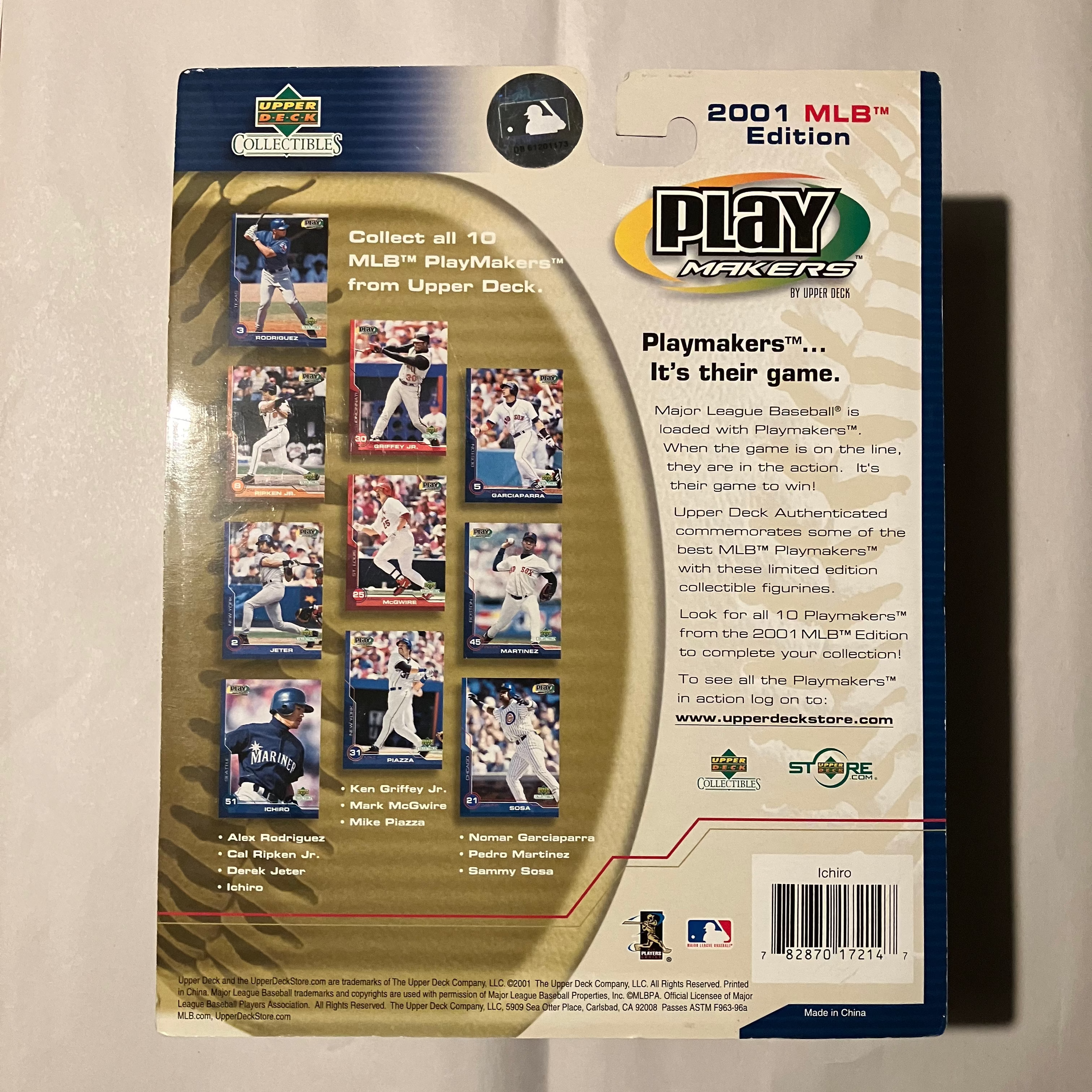 Ichiro Suzuki 2001 UD Play Makers Seattle Mariners Bobblehead Figure MLB NIB
