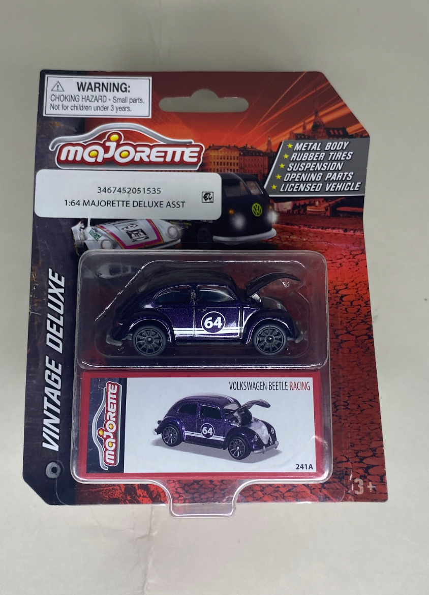 Majorette Vintage Deluxe – Volkswagen Beetle Racing #64 (Purple)