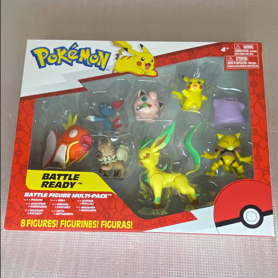 Pokémon Battle Ready 8-Figure Multi-Pack – Pikachu, Leafeon, Ditto, Magikarp & More!