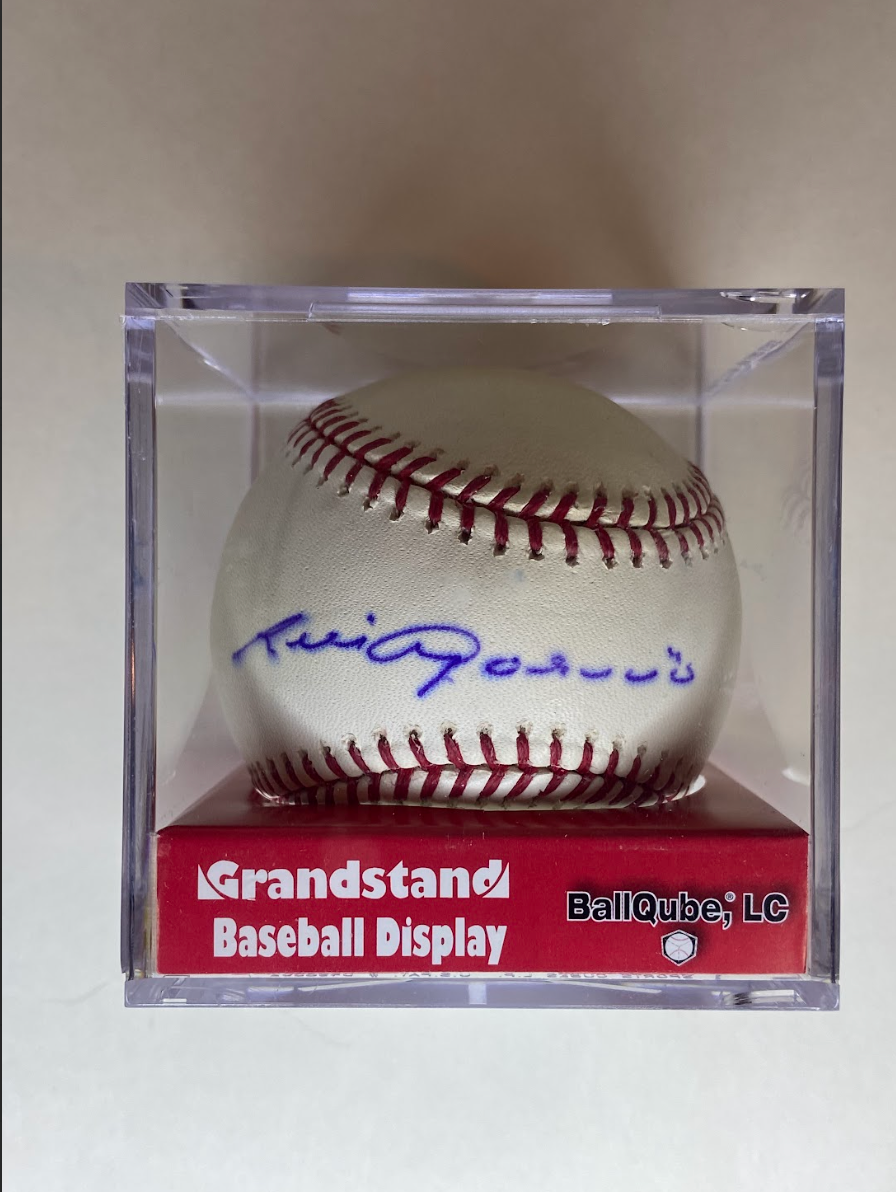 Luis Aparicio Autographed Baseball – Grandstand Display Case Included