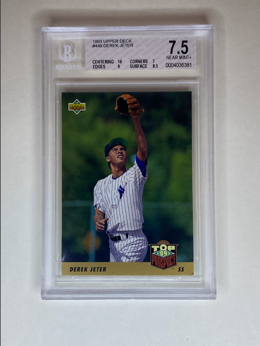 1993 Upper Deck Derek Jeter Rookie Card #449 – Beckett Graded 7.5 (Near Mint+)