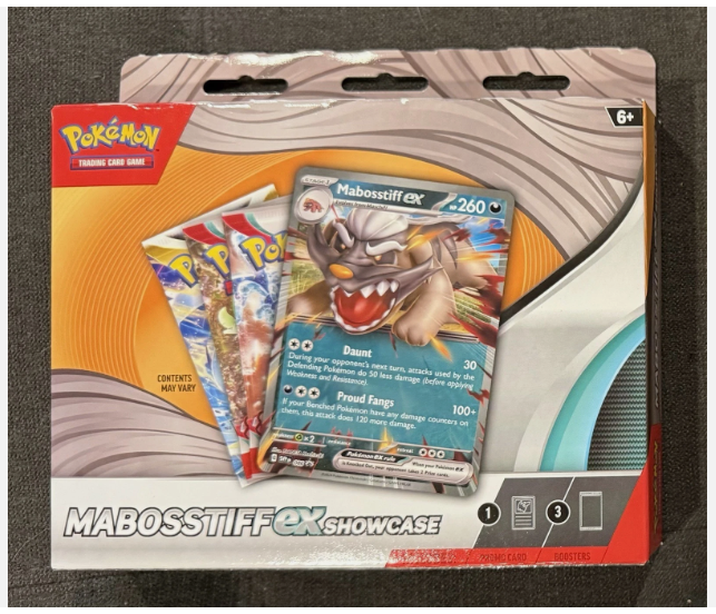 Pokémon TCG, MABOSSTIFF EX, 3 Booster Showcase Box New Factory Sealed