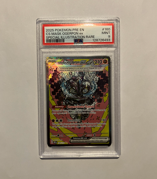 PRE EN #160 Cornerstone Mask Ogerpon ex – Full Art Secret Rare Psa 9