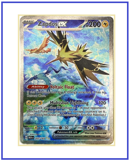 Scarlet & Violet 151/MEW #202 Zapdos ex – Full Art (ungraded)