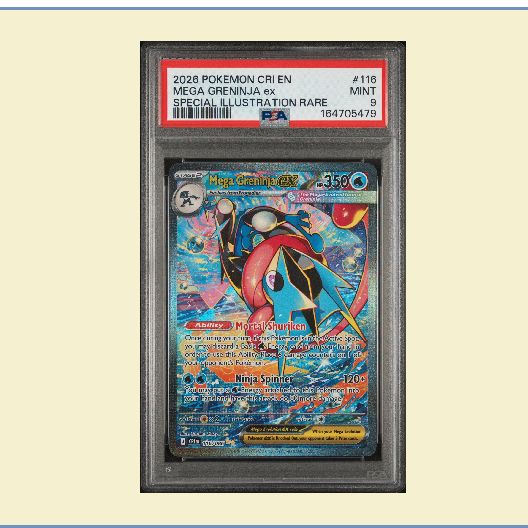 2026 POKEMON CRI EN-CHAOS RISING 116 MEGA GRENINJA EX SPECIAL ILLUSTRATION RARE - PSA 9