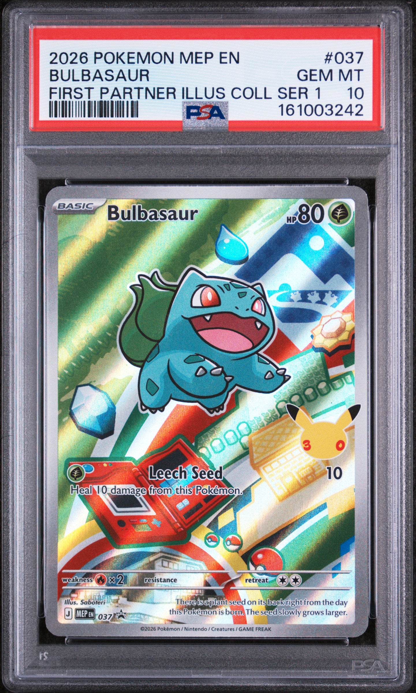 2025 Pokémon First Partner Illustration Collection Series 1 Kanto Set 'all PSA 10'