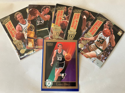 Legendary Larry Bird NBA player collectible cards set.