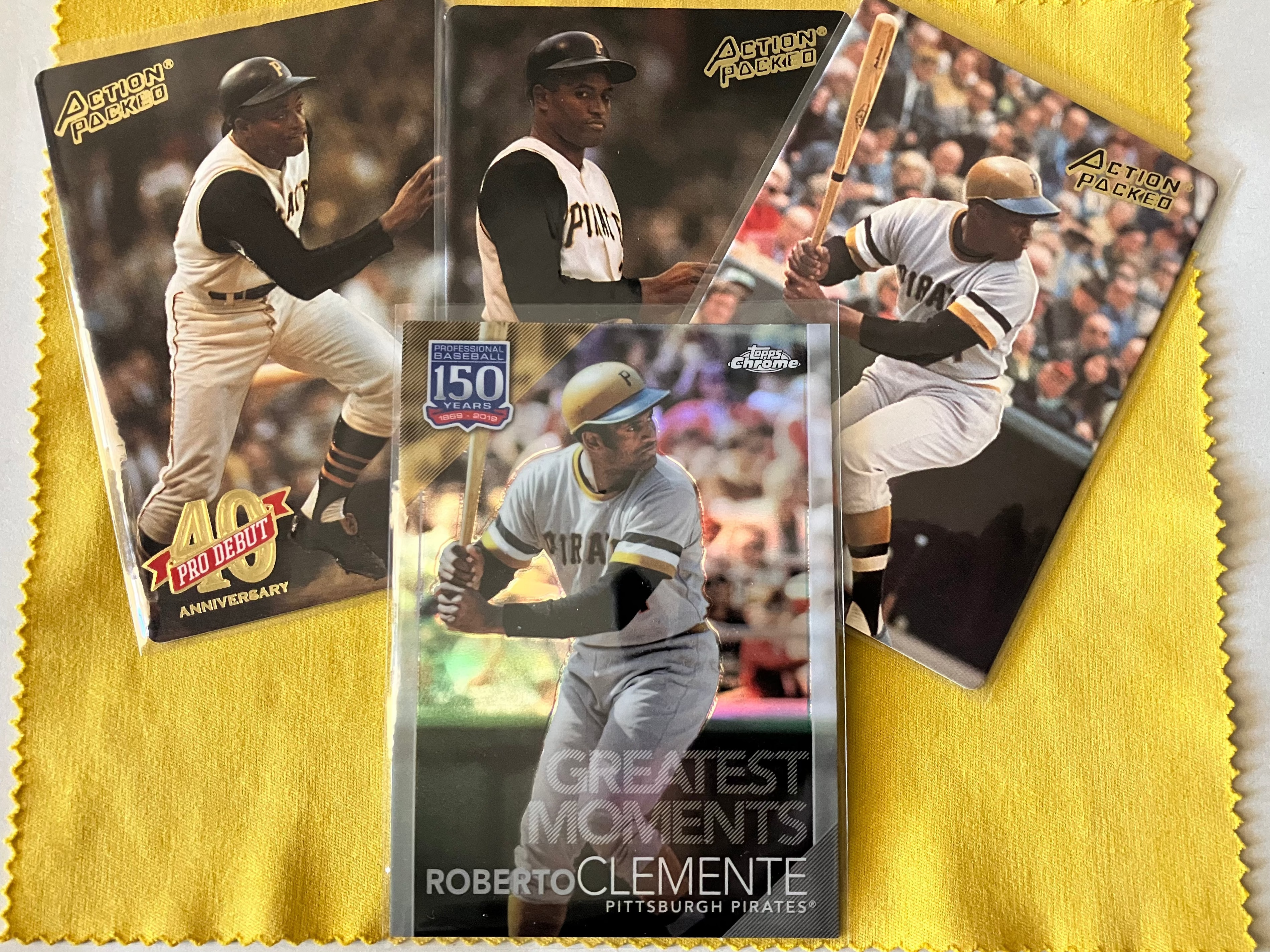 Legendary baseball player Roberto Clemente's baseball collectible card set.