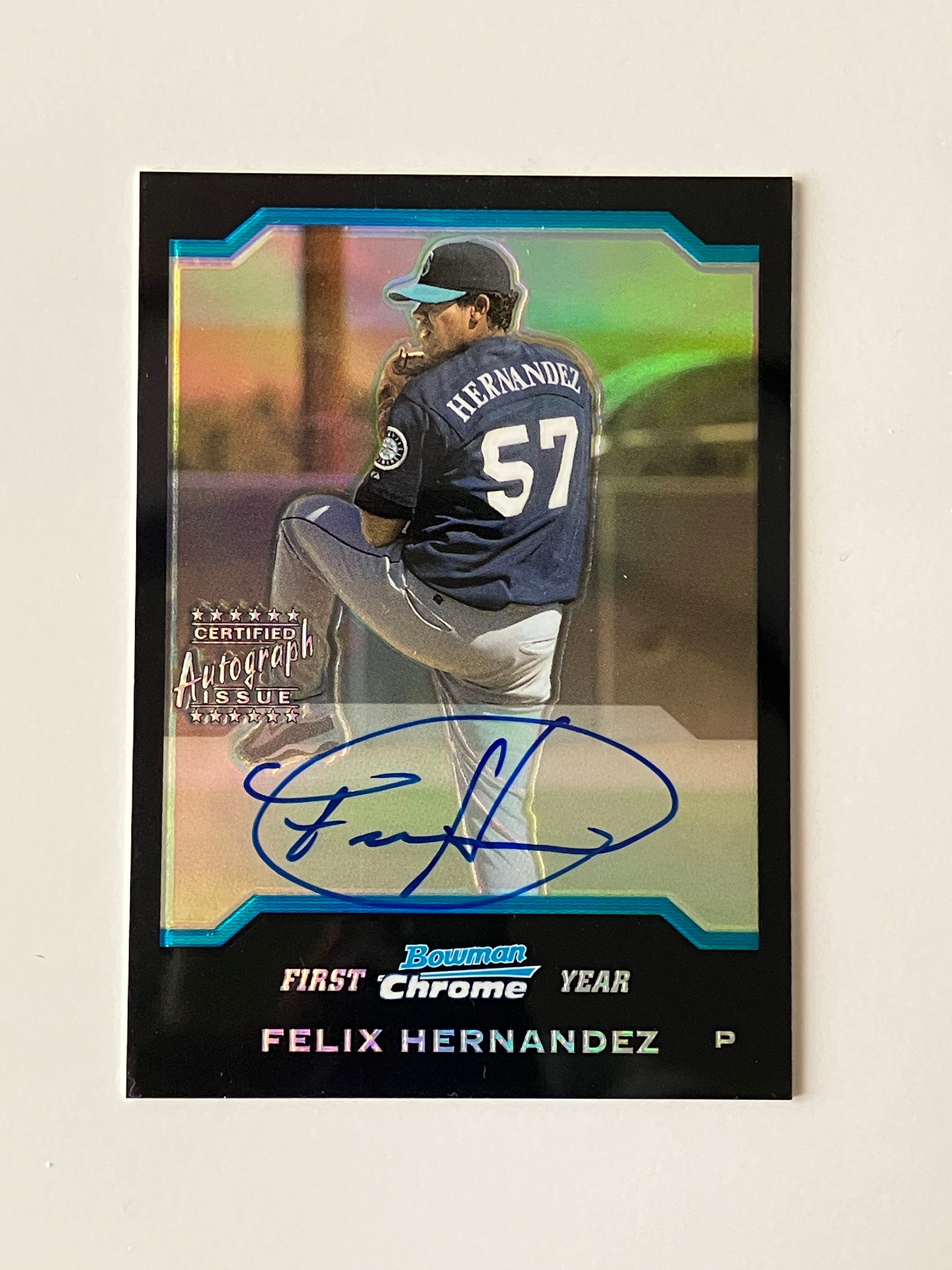 2004 Bowman Chrome Refractor 1st Year #345 Felix Hernandez Autograph "Ungraded"