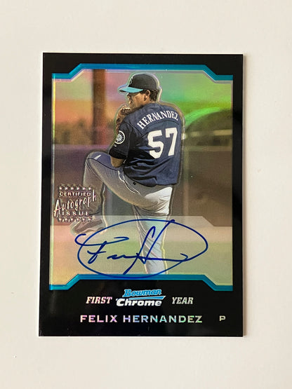 2004 Bowman Chrome Refractor 1st Year #345 Felix Hernandez Autograph "Ungraded"