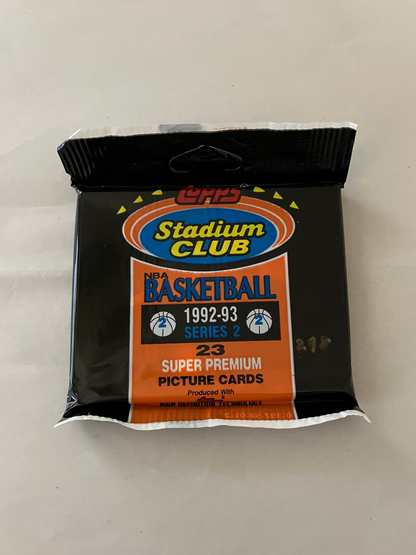 1992-93 Topps Stadium Club Basketball Series 2 Sealed Jumbo Pack