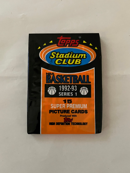 1992-93 Topps Stadium Club Basketball Series 1 Sealed Pack
