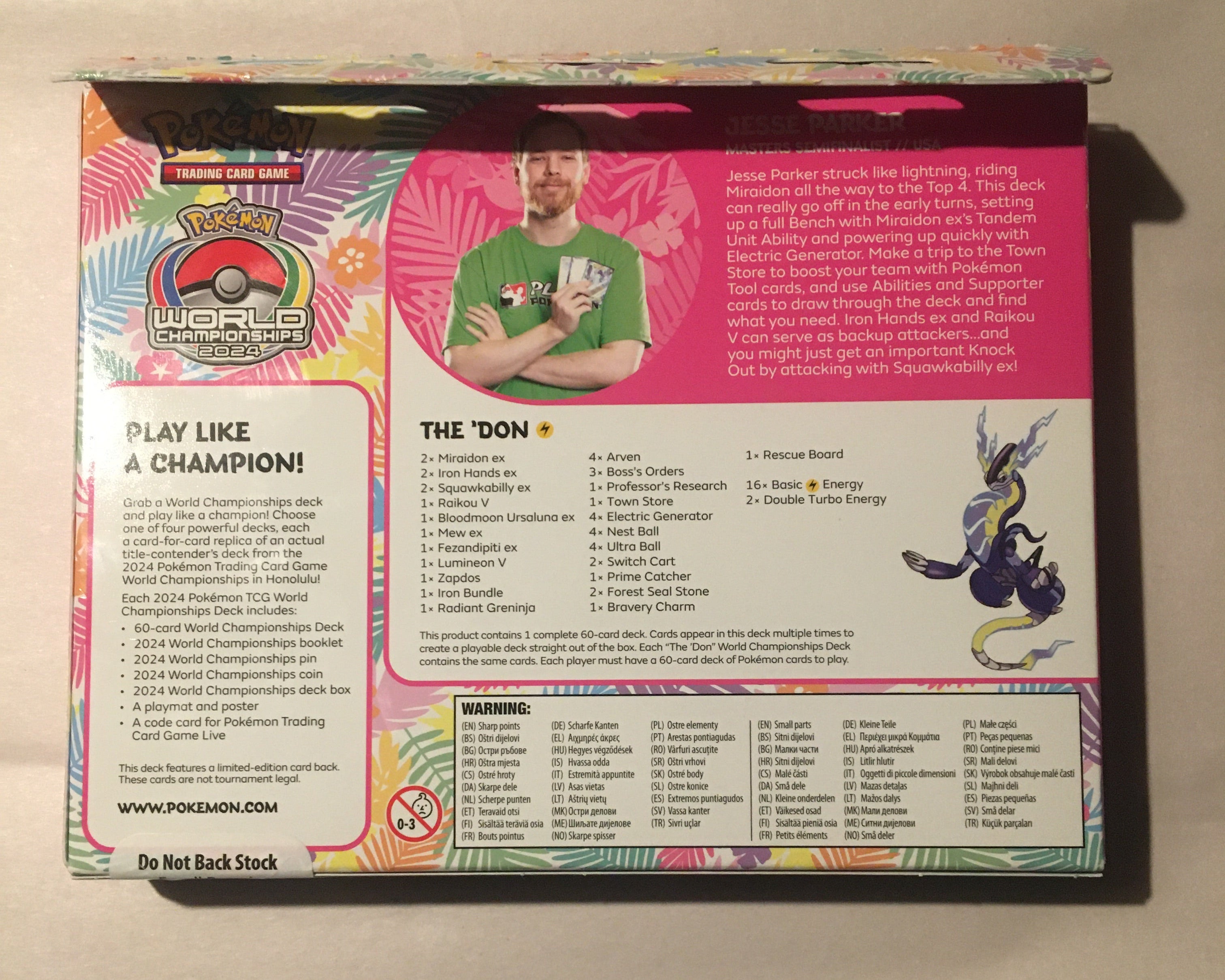 2024 Pokémon HONOLULU WORLD CHAMPIONSHIPS DECK - JESSE PARKER " Factory Sealed"