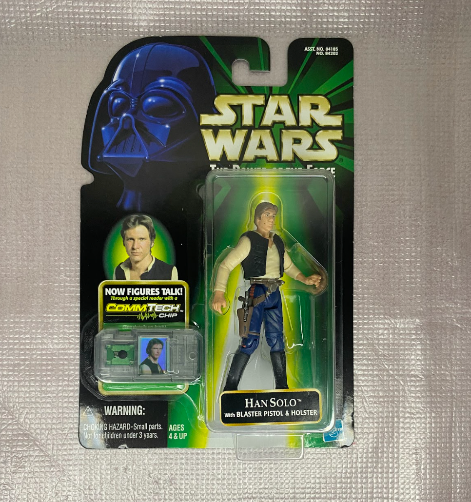 Star Wars: The Power of the Force – Han Solo with Blaster Pistol & Holster (CommTech Chip)