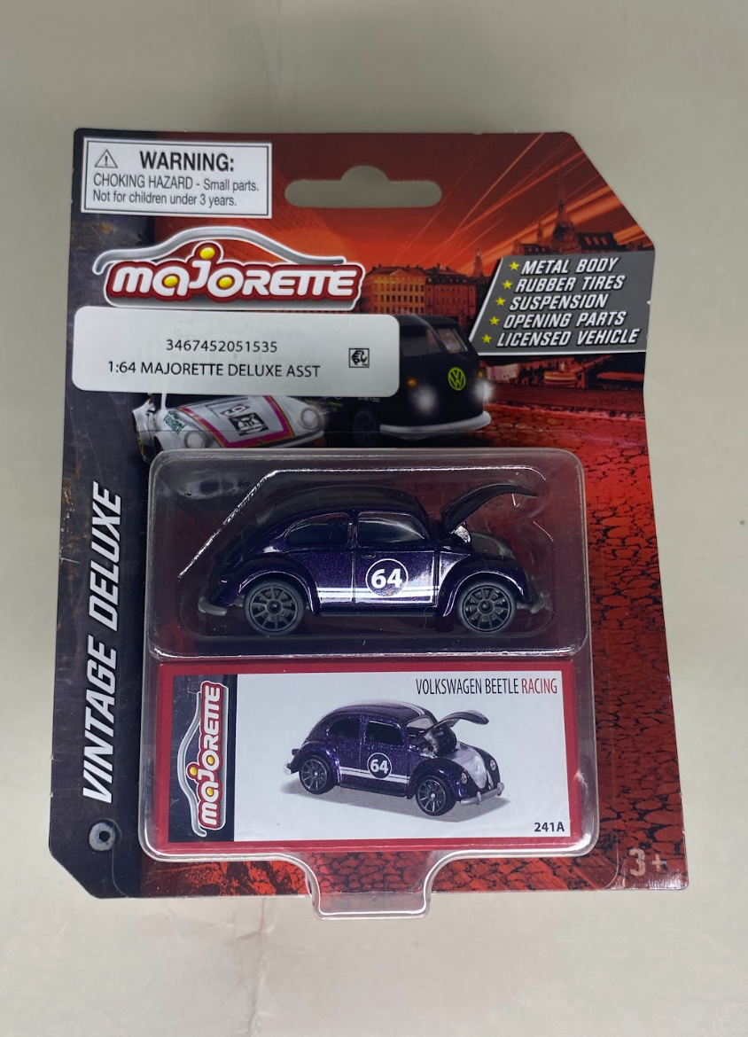 Majorette Vintage Deluxe – Volkswagen Beetle Racing (#64 Purple)