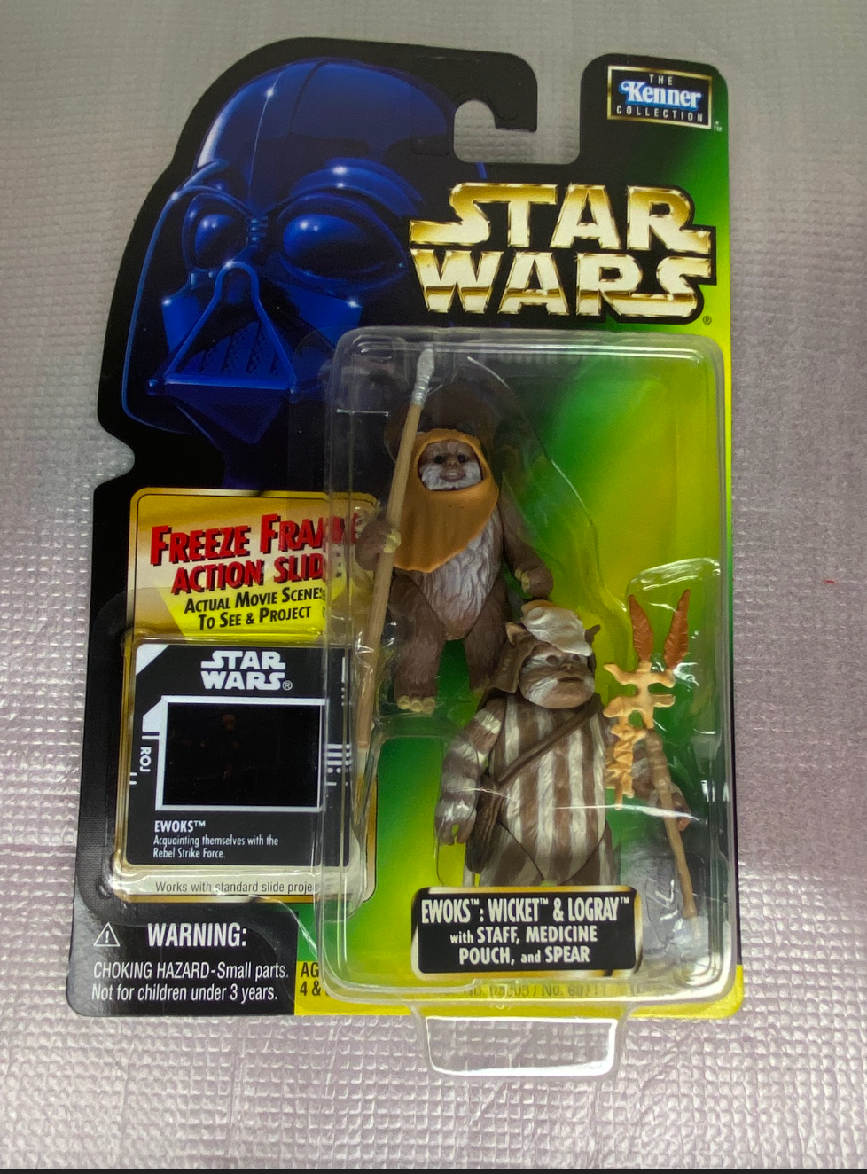 Star Wars: Power of the Force – Wicket & Logray Ewok 2-Pack with Freeze Frame Action Slide
