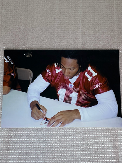 Larry Fitzgerald Autographed Rookie Card – Fleer Tradition (Arizona Cardinals) with Photo Proof