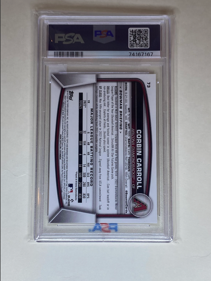 2023 Bowman Corbin Carroll Rookie Card #73 – PSA 10 GEM MINT