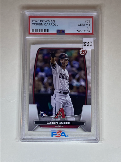 2023 Bowman Corbin Carroll Rookie Card #73 – PSA 10 GEM MINT