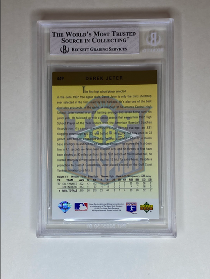 1993 Upper Deck Derek Jeter Rookie Card #449 – Beckett Graded 7.5 (Near Mint+)