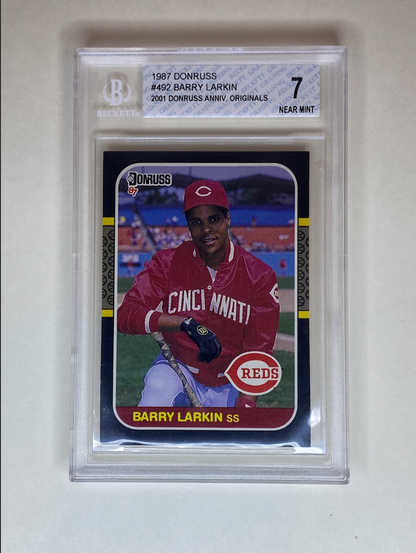 1987 Donruss Barry Larkin Rookie Card #492 – Beckett Graded 7 (Near Mint)