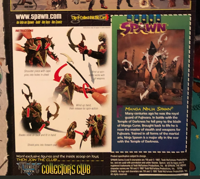 1997 McFarlane Ultra Action Figures Manga Ninja Spawn