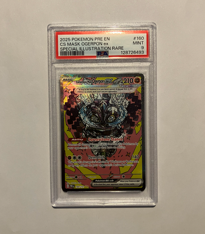 PRE EN #160 Cornerstone Mask Ogerpon ex – Full Art Secret Rare Psa 9