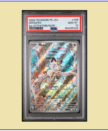 2025 Pokémon EFL EN Phantasmal Flames #106 MEOWTH IR "Psa 10"